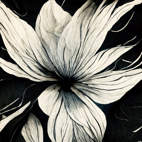 B032 Flowers Black White Black Modern Wood Framed Art Print by Heere, Ray