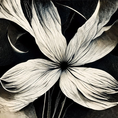 B036 Flowers Black White Black Modern Wood Framed Art Print by Heere, Ray