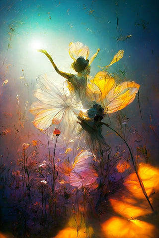G004 Flower Dance Black Modern Wood Framed Art Print by Heere, Ray