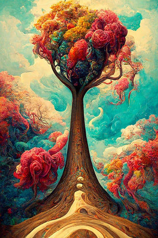 A099 Tree Of Life Black Modern Wood Framed Art Print by Heere, Ray