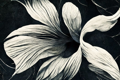 B070 Flowers Black White Black Ornate Wood Framed Art Print with Double Matting by Heere, Ray