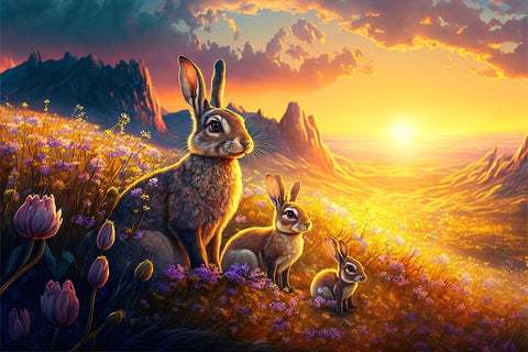 Woodland Animals 26 White Modern Wood Framed Art Print with Double Matting by Heere, Ray