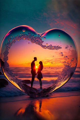 Love Is In The Air 1 White Modern Wood Framed Art Print with Double Matting by Heere, Ray