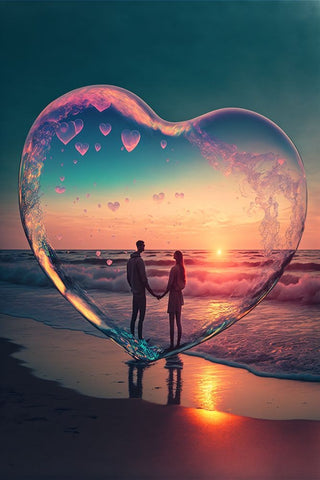 Love Is In The Air 2 White Modern Wood Framed Art Print with Double Matting by Heere, Ray