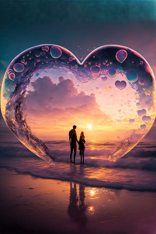 Love Is In The Air 3 Black Modern Wood Framed Art Print by Heere, Ray