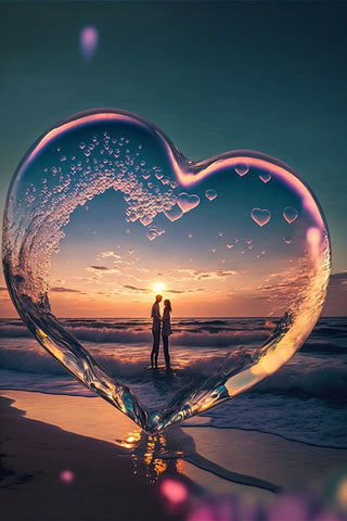 Love Is In The Air 4 White Modern Wood Framed Art Print with Double Matting by Heere, Ray