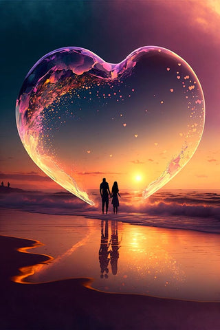 Love Is In The Air 5 Black Ornate Wood Framed Art Print with Double Matting by Heere, Ray