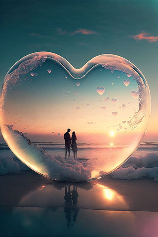 Love Is In The Air 6 White Modern Wood Framed Art Print with Double Matting by Heere, Ray