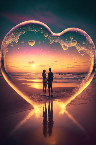 Love Is In The Air 8 Black Modern Wood Framed Art Print by Heere, Ray