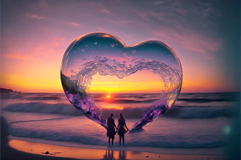 Love Is In The Air 9 White Modern Wood Framed Art Print with Double Matting by Heere, Ray