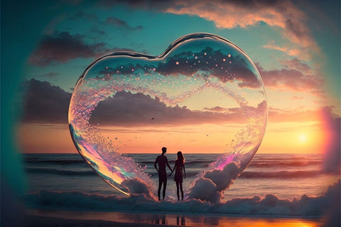 Love Is In The Air 10 Black Ornate Wood Framed Art Print with Double Matting by Heere, Ray