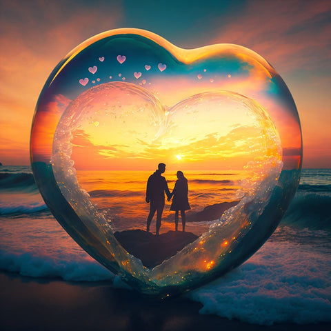 Love Is In The Air 12 White Modern Wood Framed Art Print with Double Matting by Heere, Ray