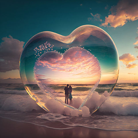 Love Is In The Air 15 White Modern Wood Framed Art Print with Double Matting by Heere, Ray