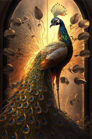Proud Peacocks 1 Black Modern Wood Framed Art Print by Heere, Ray