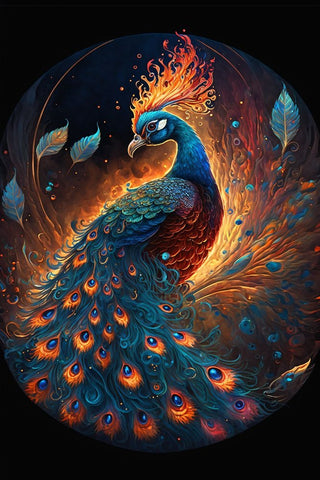 Proud Peacocks 6 Black Modern Wood Framed Art Print by Heere, Ray