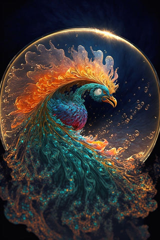 Proud Peacocks 12 Black Ornate Wood Framed Art Print with Double Matting by Heere, Ray