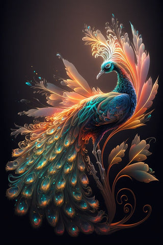 Proud Peacocks 13 Black Modern Wood Framed Art Print by Heere, Ray