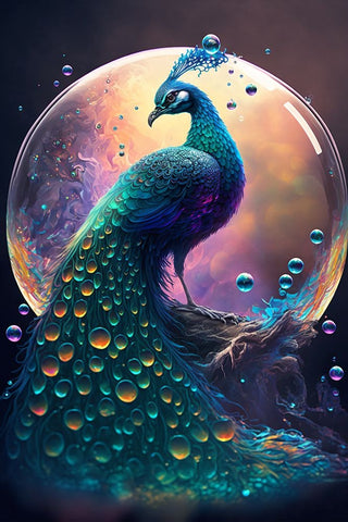 Proud Peacocks 14 Black Modern Wood Framed Art Print by Heere, Ray