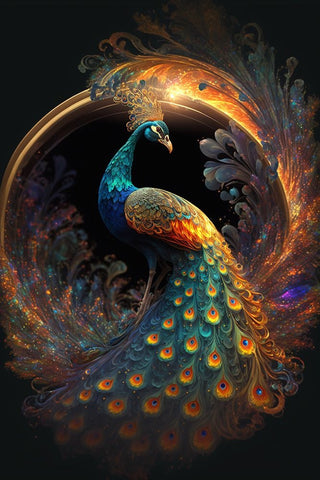 Proud Peacocks 20 Black Modern Wood Framed Art Print by Heere, Ray