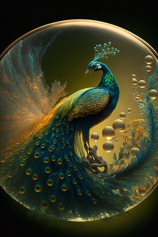 Proud Peacocks 26 Black Modern Wood Framed Art Print by Heere, Ray