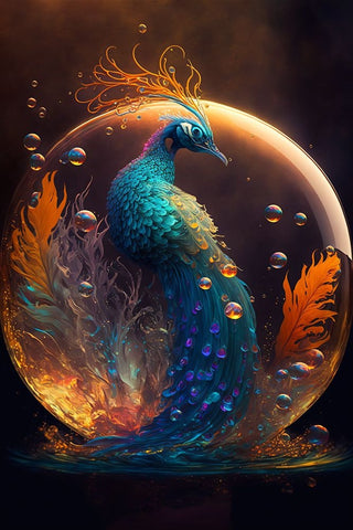 Proud Peacocks 27 Black Modern Wood Framed Art Print by Heere, Ray