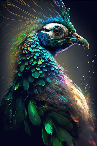 Proud Peacocks 36 Black Modern Wood Framed Art Print by Heere, Ray