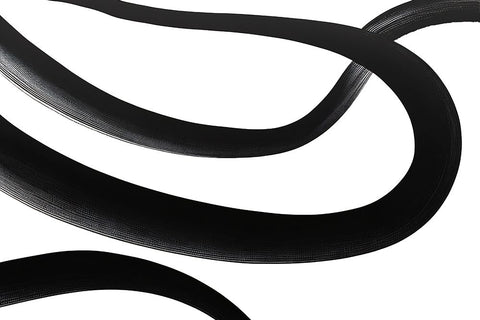 Black White Bold Strokes 2 White Modern Wood Framed Art Print with Double Matting by Heere, Ray