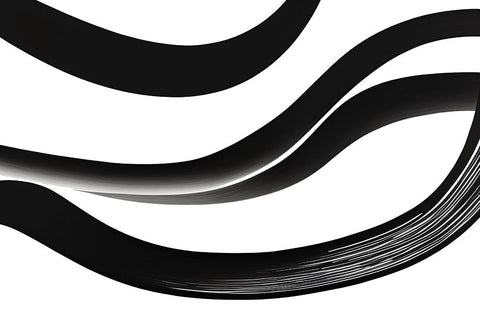 Black White Bold Strokes 4 Black Modern Wood Framed Art Print by Heere, Ray