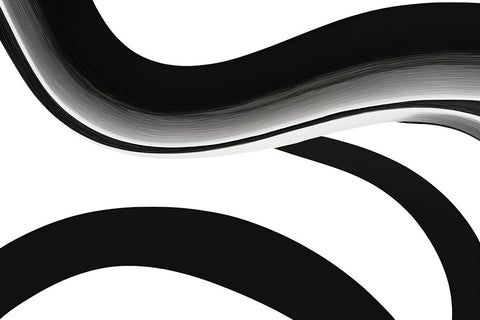 Black White Bold Strokes 10 Black Modern Wood Framed Art Print by Heere, Ray