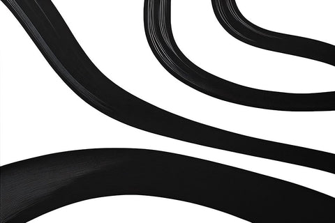 Black White Bold Strokes 14 White Modern Wood Framed Art Print with Double Matting by Heere, Ray