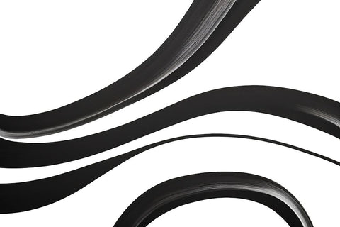 Black White Bold Strokes 15 Black Modern Wood Framed Art Print by Heere, Ray