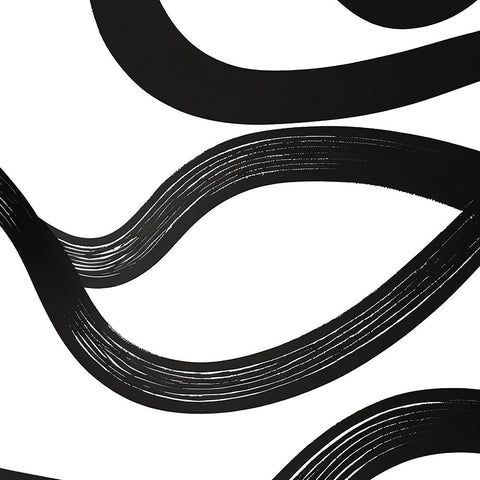 Black White Bold Strokes 16 Black Ornate Wood Framed Art Print with Double Matting by Heere, Ray