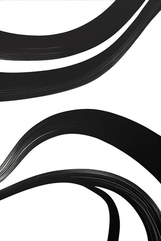 Black White Bold Strokes 17 Black Ornate Wood Framed Art Print with Double Matting by Heere, Ray