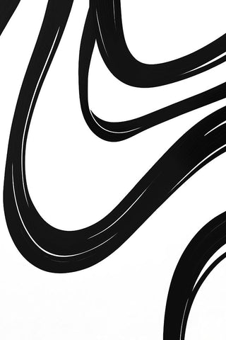Black White Bold Strokes 18 White Modern Wood Framed Art Print with Double Matting by Heere, Ray