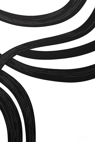 Black White Bold Strokes 19 Black Ornate Wood Framed Art Print with Double Matting by Heere, Ray