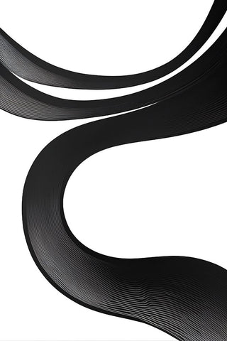 Black White Bold Strokes 21 White Modern Wood Framed Art Print with Double Matting by Heere, Ray