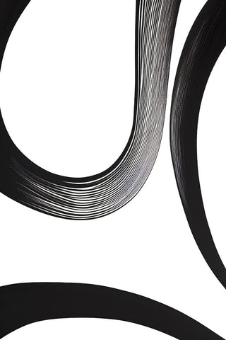 Black White Bold Strokes 23 White Modern Wood Framed Art Print with Double Matting by Heere, Ray