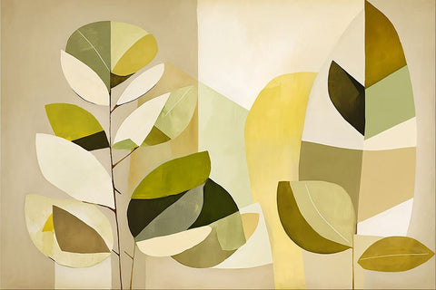 Mid Century Nature Green 8 Black Modern Wood Framed Art Print by Heere, Ray