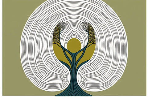 Mid Century Tree Of Life 3 Black Modern Wood Framed Art Print by Heere, Ray