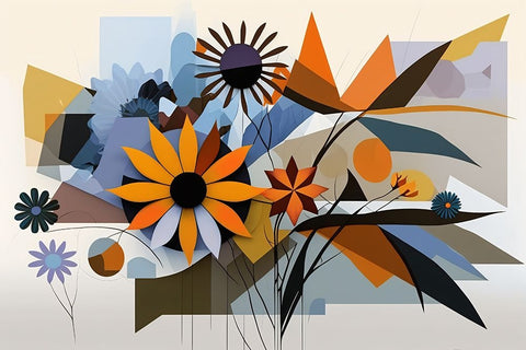 Mid Century Wildflowers 8 Black Modern Wood Framed Art Print by Heere, Ray