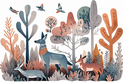 Mid Century Woodland 9 Black Modern Wood Framed Art Print by Heere, Ray