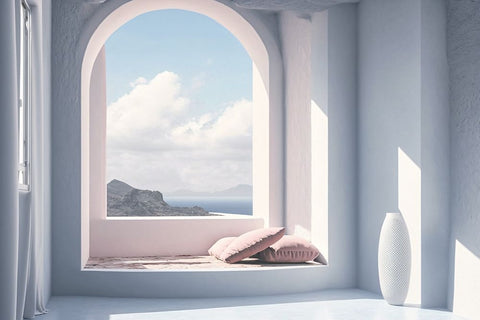 Architectural Photography Balconies 1 White Modern Wood Framed Art Print with Double Matting by Heere, Ray