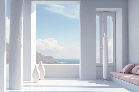 Architectural Photography Balconies 4 White Modern Wood Framed Art Print with Double Matting by Heere, Ray