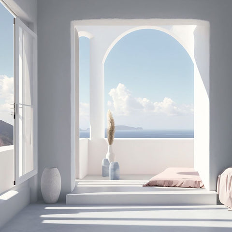 Architectural Photography Balconies 6 White Modern Wood Framed Art Print with Double Matting by Heere, Ray