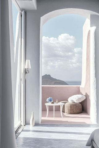 Architectural Photography Balconies 9 Black Ornate Wood Framed Art Print with Double Matting by Heere, Ray