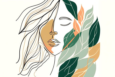 Botanical Minimalism Portraits 4 Black Ornate Wood Framed Art Print with Double Matting by Heere, Ray