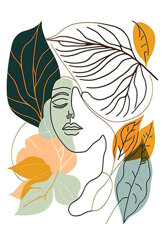 Botanical Minimalism Portraits 7 Black Ornate Wood Framed Art Print with Double Matting by Heere, Ray