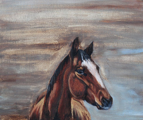 A Good Mare White Modern Wood Framed Art Print with Double Matting by Gould, Renee