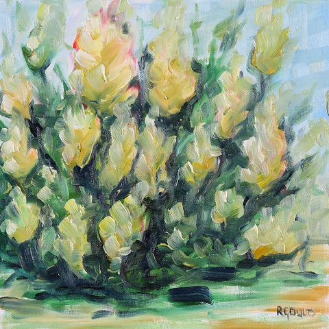 Blooming White Modern Wood Framed Art Print with Double Matting by Gould, Renee