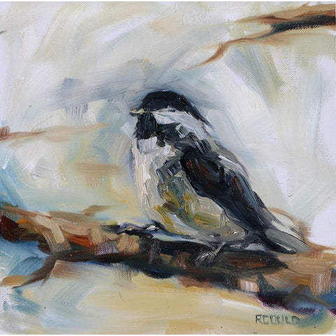 Chickadee 1 Black Modern Wood Framed Art Print by Gould, Renee